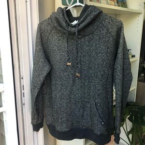 Charcoal Cowl Neck Hoodie